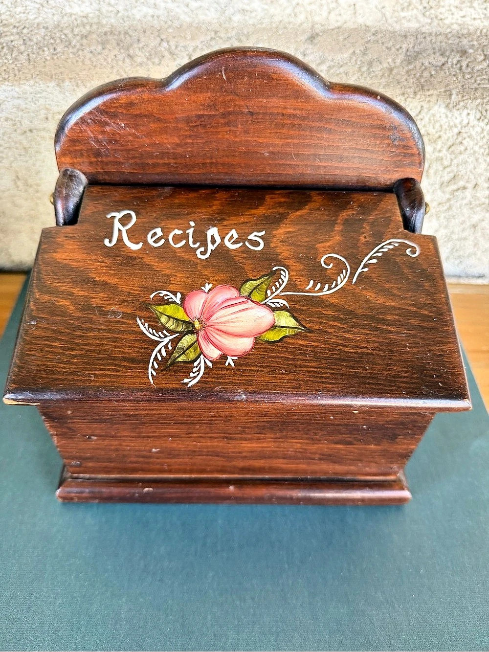 Wooden Recipe Box Brown